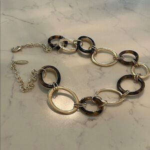 Chico's Gold and Brown Link Necklace